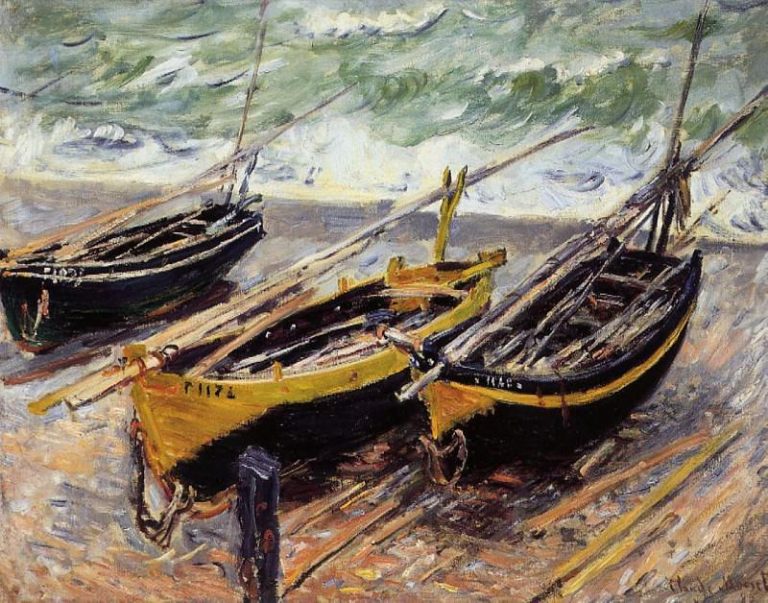 Три рыбацкие лодки картина