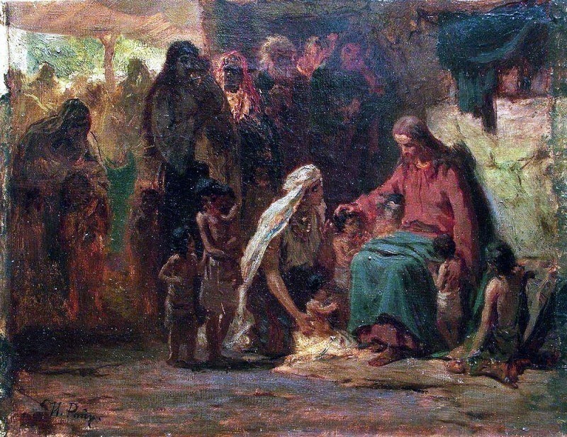 Благословение детей (на евангельский сюжет) картина