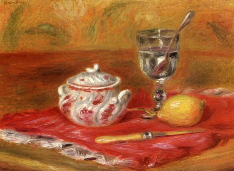 Натюрморт со стаканом и лимоном картина