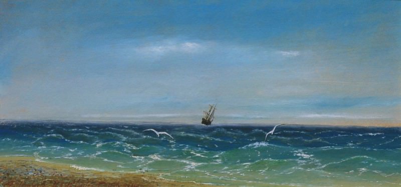 Парусник в море 1881 картина