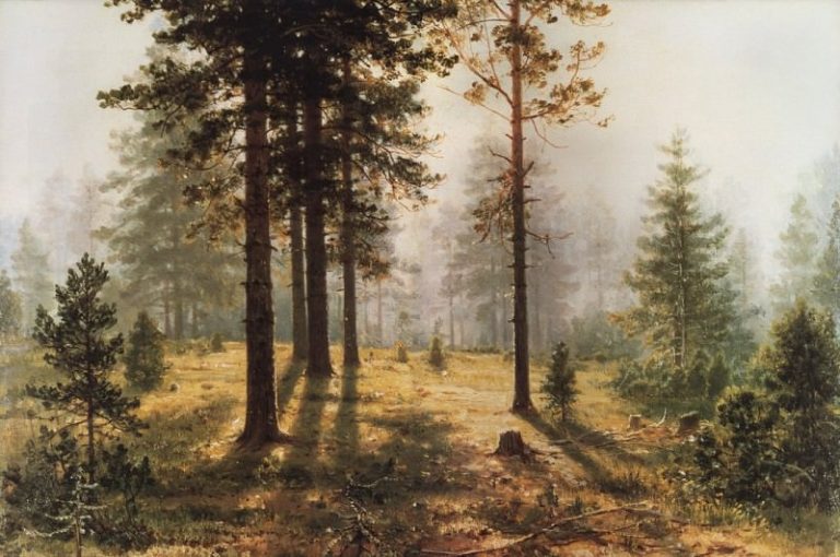 Туман в лесу. 1890-е 27х34 картина