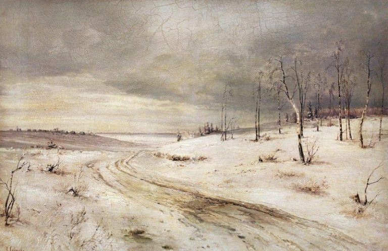 Зимняя дорога. 1870-е картина