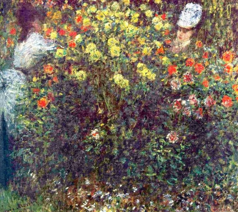 Девушки в саду картина