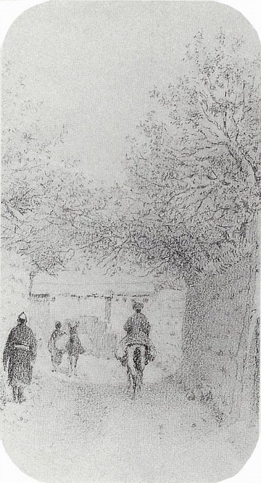 Улица в деревне Ходжагенте. 1868 картина