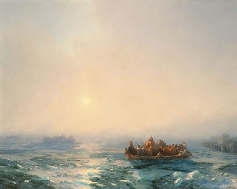 Лёд на Днепре 1872 в 1872 году картина