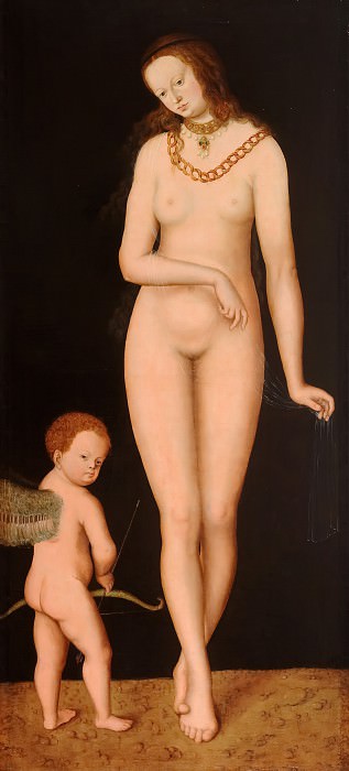 Копия с работы Лукаса Кранаха I – Венера и Купидон картина
