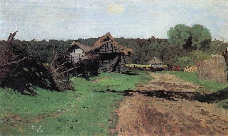 Въезд в деревню. 1884 картина