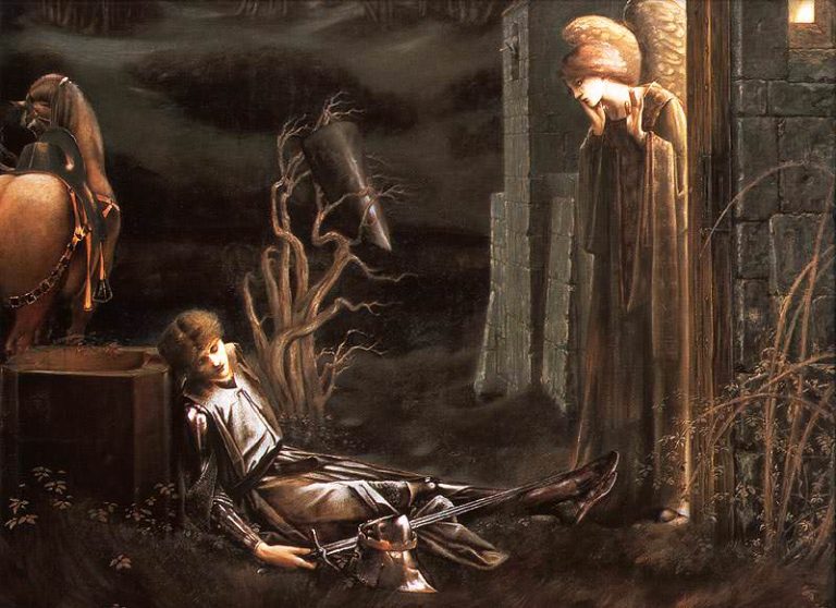 Ланселот, спящий у часовни Святого Грааля картина